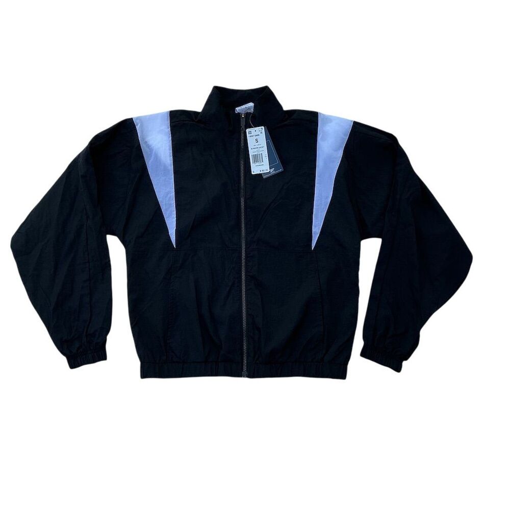 Reebok Women's Black Woven Jacket Size S Lightweight Casual Zip-Up
